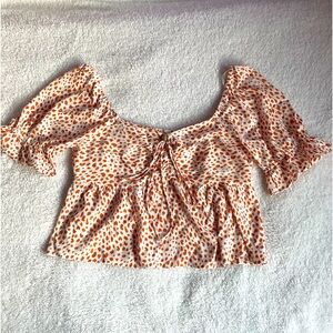 Orange print Baby doll shirt/ blouse